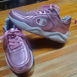 Metallic pink champion sneakers